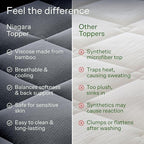 Ultra Soft Queen RV Size Mattress Topper - Viscose Made from Bamboo Pillow Top Mattress Pad for Back Pain Relief - Naturally Cooling for Hot Sleepers, Gray