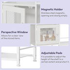 SWTYMIKI Coffee Bar with Hanging Rack - Farmhouse Coffee Stand Station Multi-Purpose Buffet Sideboard Cabinet with Drawers - Kitchen Bar Table for Living Room, Corner, Small Space, Natural