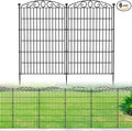 Decorative Garden Fence 6 Panel - 42in H x 13.26 ft L, No Dig Rustproof Metal Tall Animal Barrier for Dogs Rabbits, Outdoor Border for Yard, Patio, and Flower Beds