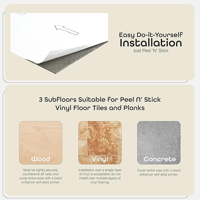 Nexus Self Adhesive 12-Inch Vinyl Floor Tiles, 20 Tiles - 12" x 12", Rustic Slate Pattern - Peel & Stick, DIY Flooring for Kitchen, Dining Room, Bedrooms & Bathrooms by Achim Home Decor
