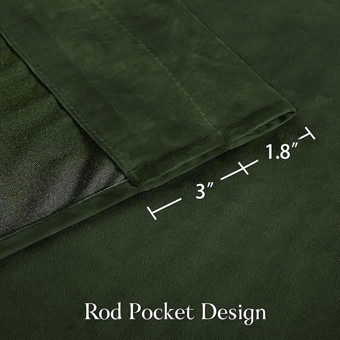 NICETOWN Velvet Cafe Windows Valance, Olive Green Window Treatment for Kitchen, Privacy Protection Home Decoration for Living Room, W52 x L18, 1 Panel