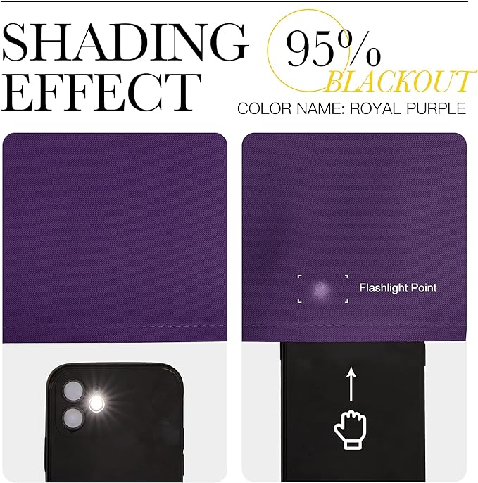NICETOWN Bedroom Blackout Curtains & Drapes - Energy Saving Thermal Insulated Solid Grommet Light Blocking Window Treatments Privacy Room Divider for Living Room (2 Panels, Royal Purple, W66 x L102)