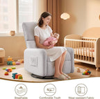 360° Rocking Chair, Nursery Rocker Chair with Side Pockets, Glider Nursing Chair with Steel Structure Base, Small Chair for Small Spaces, Sherpa Swivel Accent Chairs for Living Room, Nursing