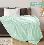 Utopia Bedding Fleece Blanket King Size Mint Green (90x102 Inches) Ultra Soft Warm Lightweight Microfiber Breathable Anti-Static Cozy Bed Blanket, All-Season Home Decor Gift for Men & Women