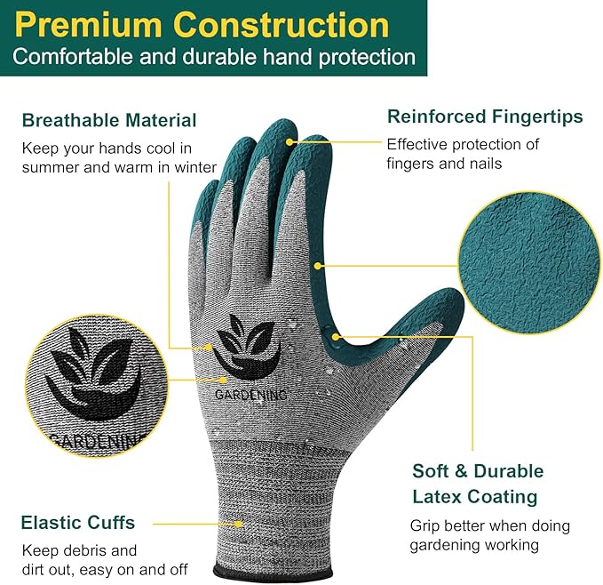 Trifabricy Gardening Gloves for Women, Breathable leather Garden Gloves with Grip, Thorn-Proof Puncture-Resistant Work Gloves