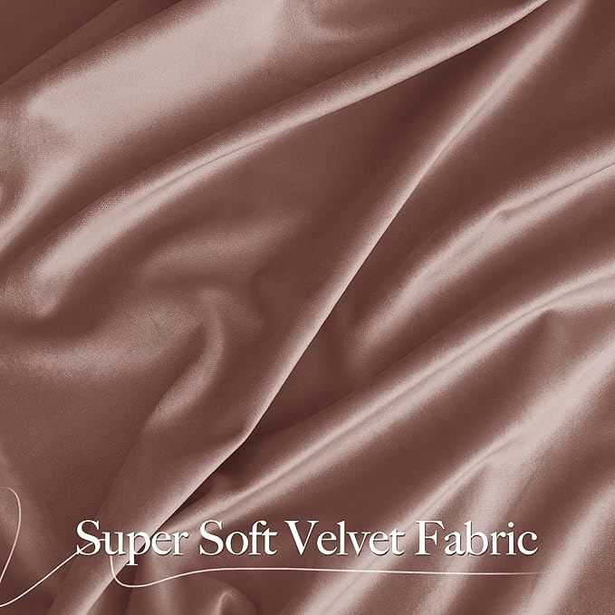 NICETOWN Dusty Pink Velvet Curtains 90 inches Long 2 Panels Set (52-inch Wide), Thermal Insulated Sound Reducing Blackout Curtains and Drapes for Film, Window Curtains for Large Door Windows