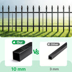 Metal Decorative Garden Fence 12" H x 16" W (5 Panels, Total Length 6.6 feet) Metal Border Folding Fence, Landscape Fencing for Flower Bed, Yard, Animal Barrier