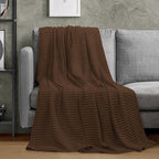 Utopia Bedding Brown 100% Cotton Waffle Blanket 300 GSM [King - 90x108 Inch] Soft Lightweight Breathable Bed Blanket for All Season