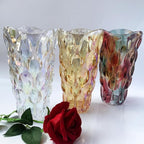 Heavy Glass Flower Vase Thickened 3.5lb 9.5inch Sparkle vase Bohemian Style, for Centerpieces,Wedding,Perfect Home Decor (Sparkle)