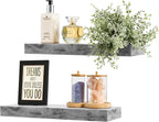 Sorbus Floating Shelves for Wall, Bathroom Shelves Wall Mounted for Kitchen, Bedroom, Bathroom Storage Over Toilet, Hanging Book Shelf for Wall Home Decor Living Room (Gray, 2 Pack)