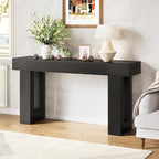 Little Tree 63-Inch Long Console Tables for Entryway, Large Sofa Table Behind Couch, Wooden Entry Foyer Hallway Table, Modern Console Sofa Tables for Living Room, Black