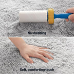 Amazon Basics Fluffy Washable Area Rug, Shaggy Carpet for Living Room, Bedroom, 6' W × 9' L, Gray