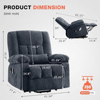 Power Lift Recliner Chair for Elderly with Vibration Massage and Lumbar Heating, Electric Lift Recliner Single Sofa with Side Pocket and USB Charge Port for Living Room