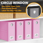 SpaceAid 4 Pack Bed Sheet Organizers and Storage, Foldable Sheet Organizer for Linen Closet, Sheets Set Folder Keeper with Window XL (Queen & King Size) Bedding Container (Pink, 4 Pack)