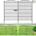 12 Panel Garden Fence with Gate - 36in H x 24.9ft L, No Dig Rustproof Metal Tall Animal Barrier for Dogs Rabbits, Decorative Outdoor Border for Yard, Patio, and Flower Beds