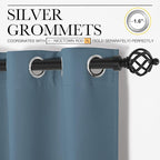 NICETOWN Smoky Blue Blackout Curtains 86 inches Length for Living Room, 2 Panels, 55" Wide, Thermal Insulated Long Drapes for Large Window