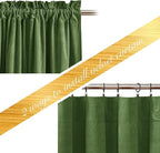 NICETOWN Moss Green Velvet Curtains and Drapes, Thermal Insulated Soft Window Treatments for Bedroom Living Room, Room Darkening Drapes, 52" x 84", 2 Panels