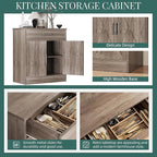 Shintenchi Farmhouse Storage Cabinets with Doors and Shelves,Kitchen Barn Door Storage Cabinet with Drawers,Coffee Bar Cabinet Buffest Sideboard for Dining Room,Living Room,Bathroom,Entryway,Ash Grey