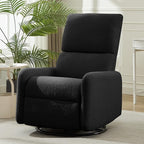 360° Rocking Chair, Nursery Rocker Chair with Side Pockets, Glider Nursing Chair with Steel Structure Base, Small Chair for Small Spaces, Sherpa Swivel Accent Chairs for Living Room, Nursing