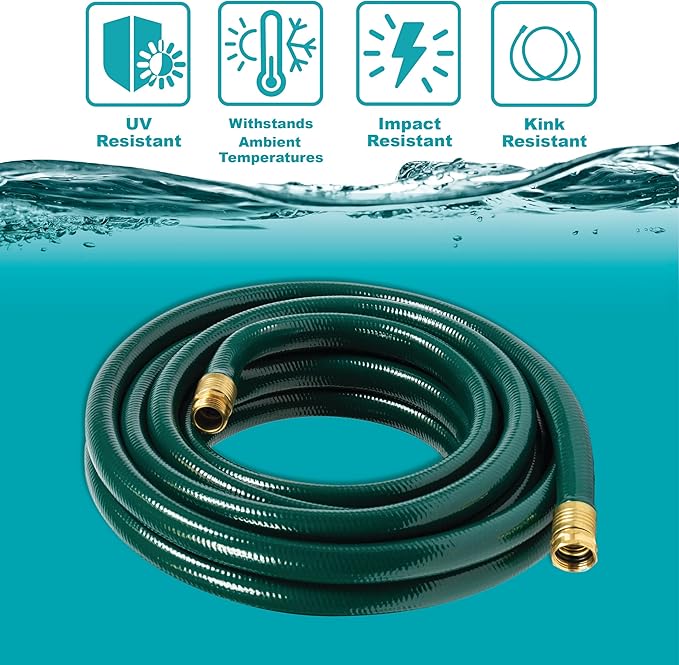Gilmour 843251-1001 Flexogen Heavy Duty Watering Garden Hose 3/4in x 25 Feet, Green