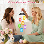 Easter Basket Stuffers for Adults, Winzwon Solar Lights Outdoor Wind Chimes for Outside Garden Yard Patio Porch Decor Hanging Eggs Decorations, Mothers Day Mom Gifts, Birthday Gifts for Women Her