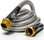 TITAN Garden Hose 65FT - 304 Stainless Steel Metal Water Hose, Flexible, Kink-Free, Lightweight, Durable, Crush Resistant Fittings, Easy to Coil, 500 PSI