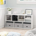 Furinno LUDER Book Shelf, 7-Cube Bookshelf, Bookcase with Open Shelves, 9.4 x 19.5 x 41.7, Easy Assembly, for Living Room, Bedroom, Home Office, White