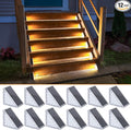NIORSUN Solar Step Lights 12 Pack - Outdoor Stair Lights with 3000K Warm White & 6000K Cool Daylight, IP67 Waterproof, Auto On/Off, Super Bright for Deck, Patio, Steps