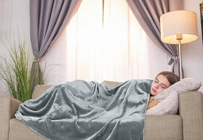 Utopia Bedding Fleece Blanket Twin Size Ash Grey (60x80 Inches) Ultra Soft Warm Lightweight Microfiber Breathable Anti-Static Cozy Winter Bed Blanket, All-Season Home Decor Gift for Men & Women