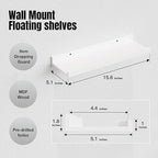 RICHER HOUSE 8 Set Floating Wall Mounted Shelves, Nursery Hanging Book Shelves with Lip for Storage, White Display Picture Ledge Shelf for Bedroom Bathroom Kitchen Living Room Wall Decor, Modern White