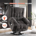 Power Lift Recliner Chair for Elderly with Vibration Massage and Lumbar Heating, Electric Lift Recliner Single Sofa with Side Pocket and USB Charge Port for Living Room