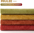 MIULEE Pack of 4 Burnt Orange Couch Throw Pillow Covers 20x20 Inch Yellow Green Soft Decorative Chenille Pillows Farmhouse Accent Cushions for Boho Home Decor Spring Sofa Bedroom Living Room