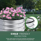 Round Galvanized Raised Garden Bed Kit, 2 Pcs 2 x 2 x 1ft Arian Silver Galvanized Garden Boxes, Outdoor for Vegetables