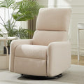 360° Rocking Chair, Nursery Rocker Chair with Side Pockets, Glider Nursing Chair with Steel Structure Base, Small Chair for Small Spaces, Sherpa Swivel Accent Chairs for Living Room, Nursing