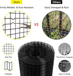 Thinkahead Black Hardware Cloth 1/2 inch 36 X 50 ft 19 Gauge Vinyl PVC Coated Wire Mesh Roll Galvanized Welding Chicken Wire Fencing, Garden Fence, Rabbit Wire, Home Improvement Project.