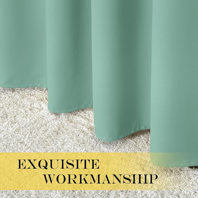 NICETOWN Blackout Sliding Glass Door Curtains, Room Darkening Thermal Insulated Curtains for Living Room Bedroom, Extra Wide Window Drapes, 1 Panel, W80 x L118, Aqua Blue