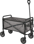 Amazon Basics Collapsible Heavy Duty Utility Wagon for Outdoor Sports, Camping, Garden, and Shopping, 265 Pounds Capacity, 27.6 x 40.9 x 20 inches, Gray