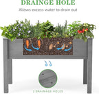 48×24×30 Inch Raised Garden Bed with Legs, Solid Wood Elevated Planter Box Stand with Liner for Outdoor Patio, Backyard & Balcony