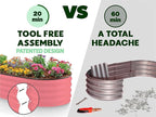 Plant & Plot Galvanized Raised Garden Beds Outdoor // 4×2×1 ft Planter Raised Beds for Gardening, Vegetables, Flowers // Large Metal Garden Box (Pink) // Patented Tool-Free Design