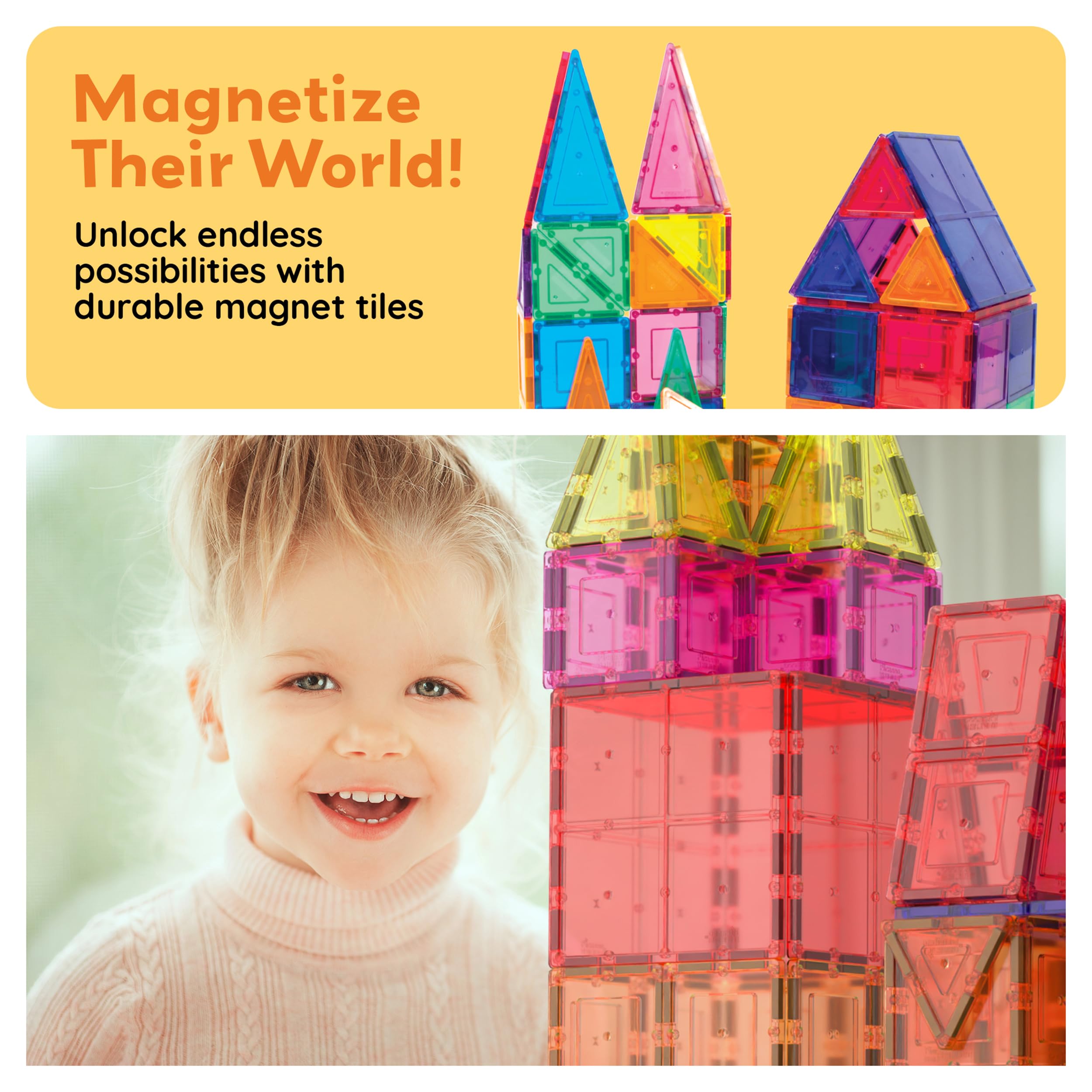 PicassoTiles 60pcs Magnetic Building Blocks