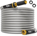TITAN Garden Hose 25FT - 304 Stainless Steel Metal Water Hose, Flexible, Kink-Free, Lightweight, Durable, Crush Resistant Fittings, Easy to Coil, 500 PSI