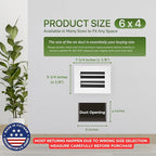 Modern Air Vent Cover 6x4 (Duct Opening) - Decorative White Aluminum Linear Slot Diffuser for Wall, Ceiling, Floor Register - Quiet Operation HVAC Grille for Home with Adjustable Airflow