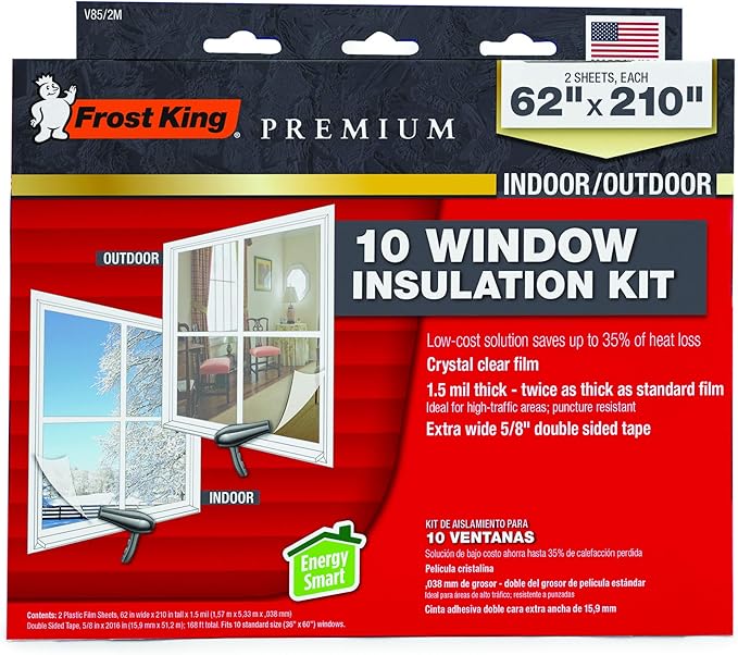 Frost King V85/2M Extra Strength Indoor Shrink Window Kits, Clear