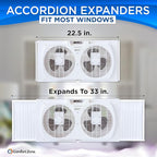 Comfort Zone Twin Window Fan with Reversible Airflow Control, 9 inch, Auto-Locking Expanders, 2 Speed Fan, Dual Fan, Exhaust, Airflow 9.84 ft/sec, Ideal for Home, Kitchen, Bedroom & Office, CZ319WT