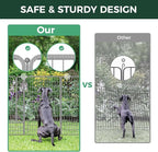 FXW Garden Fence Outdoor for The Yard – 50in(H) x 20.8ft(L) Heavy Duty Metal Animal Barrier for Dog and Rabbit, Decorative Dog Fence, 8 Panels, Silver