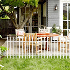 Metal Garden Fence 24" W x 24" H (5 Panels, Total 10 ft), Decorative Border Folding Fence, Landscape Fencing for Flower Bed, Yard, Animal Barrier