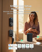 DESLOC B200 Keyless Entry Door Lock with Handle Set, Smart Locks for Front Door, Deadbolt Smart Lock, Front Door Locks Set, Electronic keypad Deadbolt with Handle, 12 Months Battery, IP54