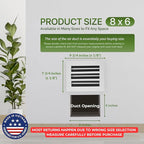 Modern Air Vent Cover 8x6 (Duct Opening) - Decorative White Aluminum Linear Slot Diffuser for Wall, Ceiling, Floor Register - Quiet Operation HVAC Grille for Home with Adjustable Airflow