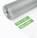 HITTITE Hardware Cloth 1/2 inch 24in x 50 ft, Hot-dip Galvanized After Welding Chicken Wire Mesh, 19 Gauge Welded Chicken Wire Fencing for Chicken Coop and Home Improvement Projects