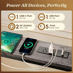 SUPERJARE 110.2 Inch Sofa Table with 2 Power Outlets and USB-C Port, 5.9 Inch Narrow Console Table with Storage, Extra-Long, for Entryway Hallway Couch Behind Sofa, Small Spaces, Grey